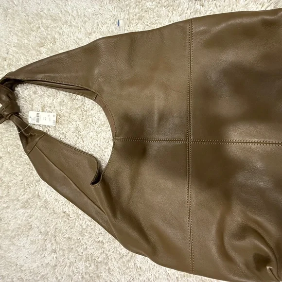 NWT Anthropologie Olive Green Leather BOHO style bag - Picture 2 of 4